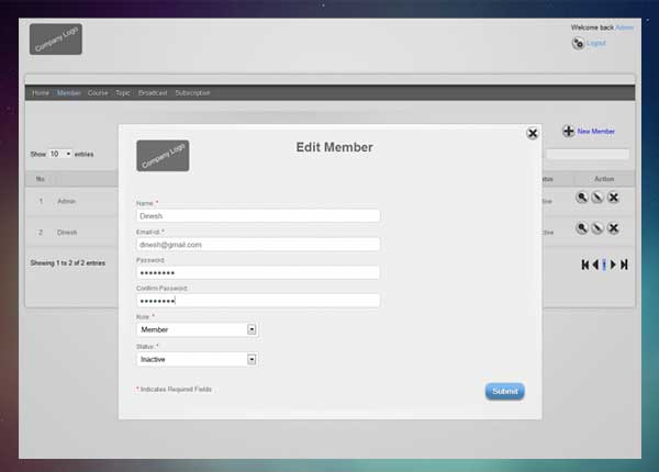 Enterprise Application/Dashboard